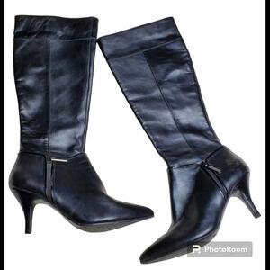 Ellen Tracy  Harvard Black Leather Boots